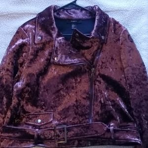Forever 21 Crushed Velvet Moto Jacket